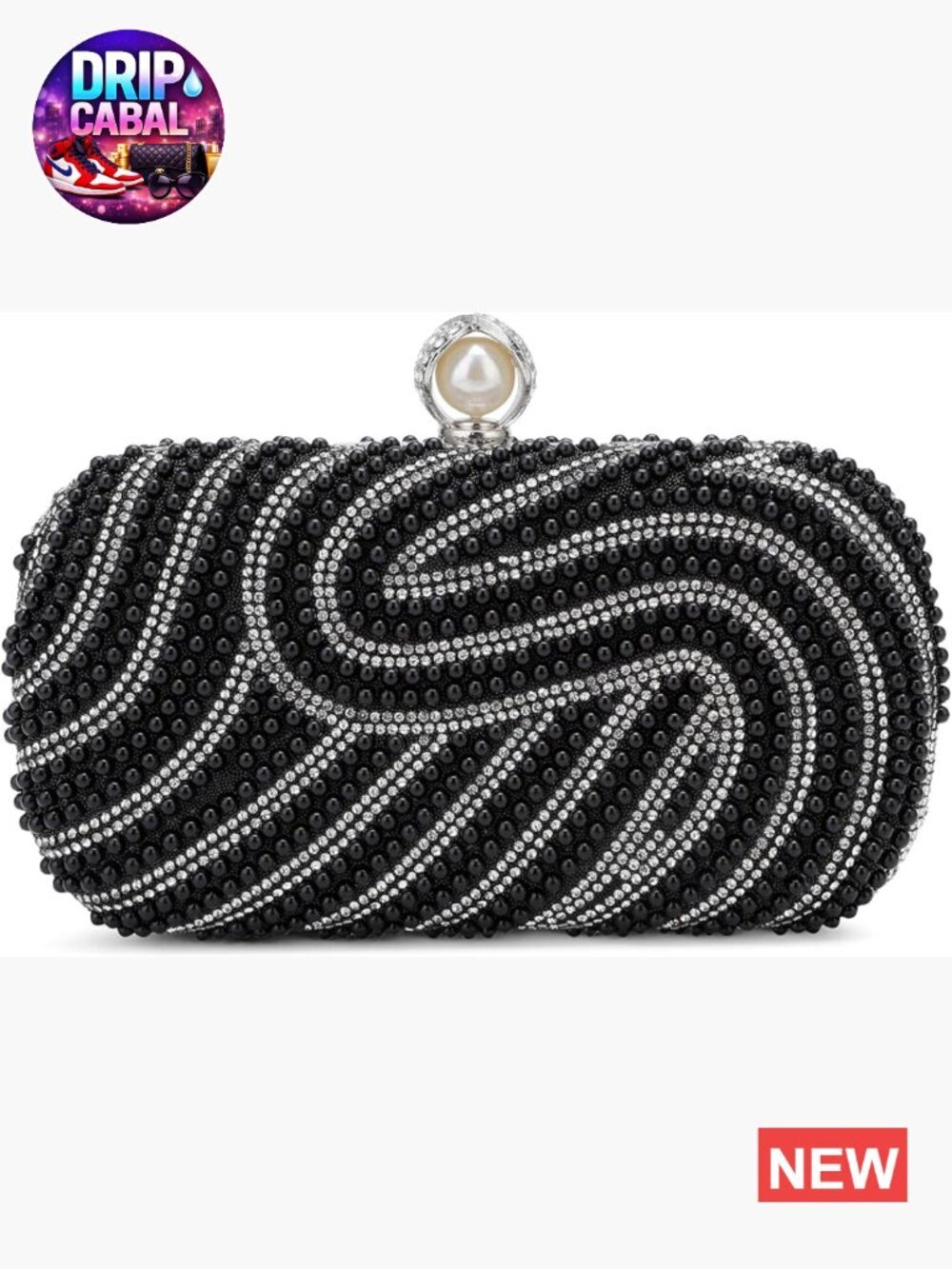 Pearl Clutch Purse Evening Handbags Beaded Bag for Wedding Bride Party with